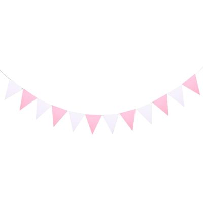 24 Flags Colorful Felt Banner Garlands Birthday Bunting Pennant Baby Shower Wedding Garland Flags Party Decoration Supplies(Set1)