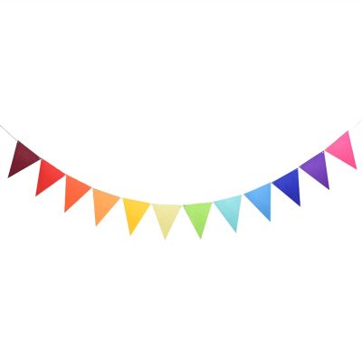 24 Flags Colorful Felt Banner Garlands Birthday Bunting Pennant Baby Shower Wedding Garland Flags Party Decoration Supplies(Set19)