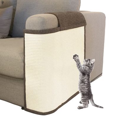 Cat Scratch Furniture Protector with Natural Sisal for Protecting Couch Sofa Chair Furniture,Couch Protector from Cat Claws 23.6L''*19.7W'' (Brown, Left Handed)
