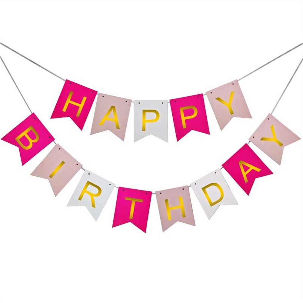 13pcs/set Happy Birthday Flags Party Decoration Gold Letters Hanging Banner Garland Baby Shower Photo Props Bunting(F01)