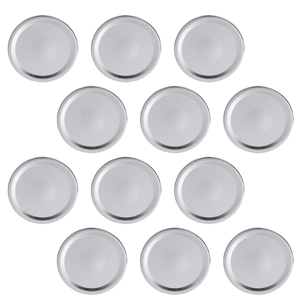 54pcs Multipurpose Sealing Caps for Canning Jars Leak Lids Discs Silver for Term Food Storage and Preservation for Wide Mouth Jars