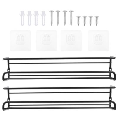 Hemoton Wall Mounted Kitchen Spice Rack Organizer 11.41 Inch Storage Racks for Seasoning Bottles Space Saving Pantry and Cabinet Storage Holder