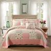 ABREEZE Cotton Quilt Shabby Rose Floral Quilt Set Bedspread Pink Rose Coverlet Victorian Bedding Set Floral Comforter Sets,Full/Queen view 1