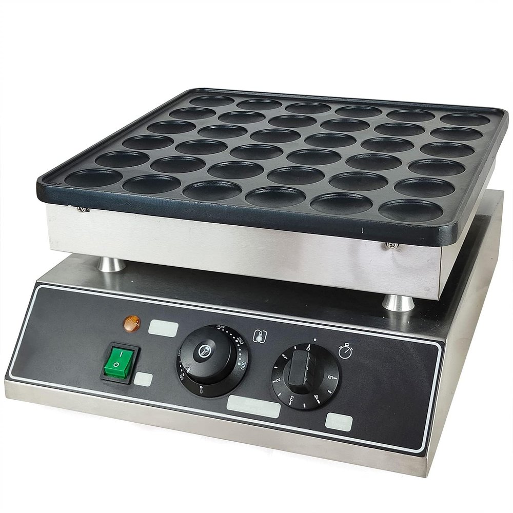 Electric Ice Cream Cone Waffle Maker Machine 1200W Stainless Steel Nonstick Surface for Commercial Home Use (36-Holes Muffin Machine)