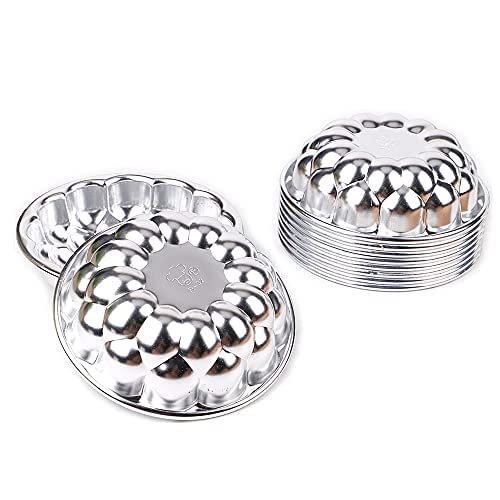10pcs Various Half Ball Pumpkin Grape Vollyball Shell Aluminium Tart Mould Jelly Pudding Cup Cupcake Mold Baking Tools (R32 Grape)