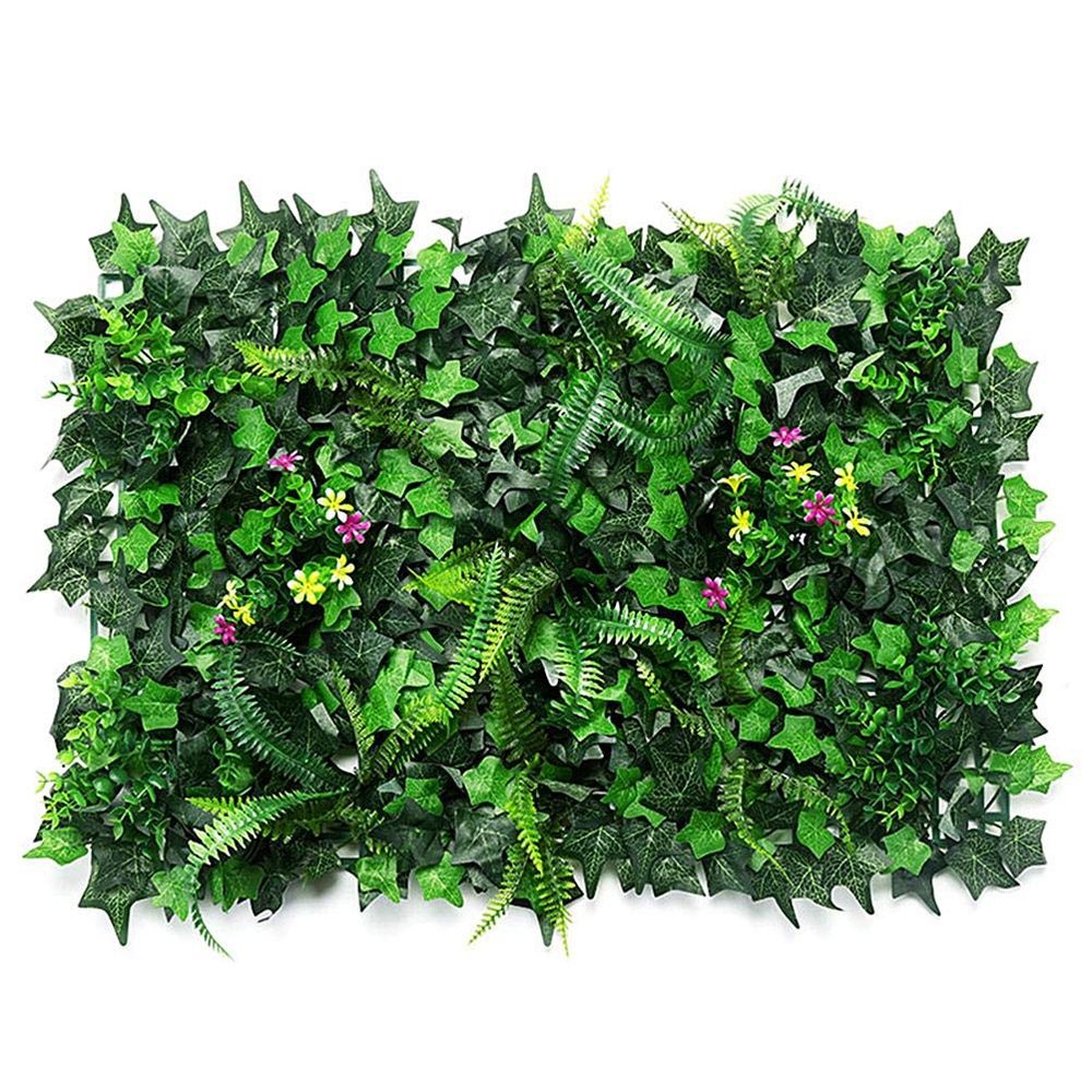 CXWLD Artificial Hedge Boxwood Panels Wall Privacy Screen Plant Mats Home Wall Decoration Hotels Cafes Backdrops(Melon Leaves)