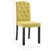 KTHLBRH (Fast Delivery) Dining Chairs Urban Style Fabric Chairs Kitchen Living Room Armless Side Chair with Solid Wood Legs Dining Chairs 2 pcs Green Fabric view 2