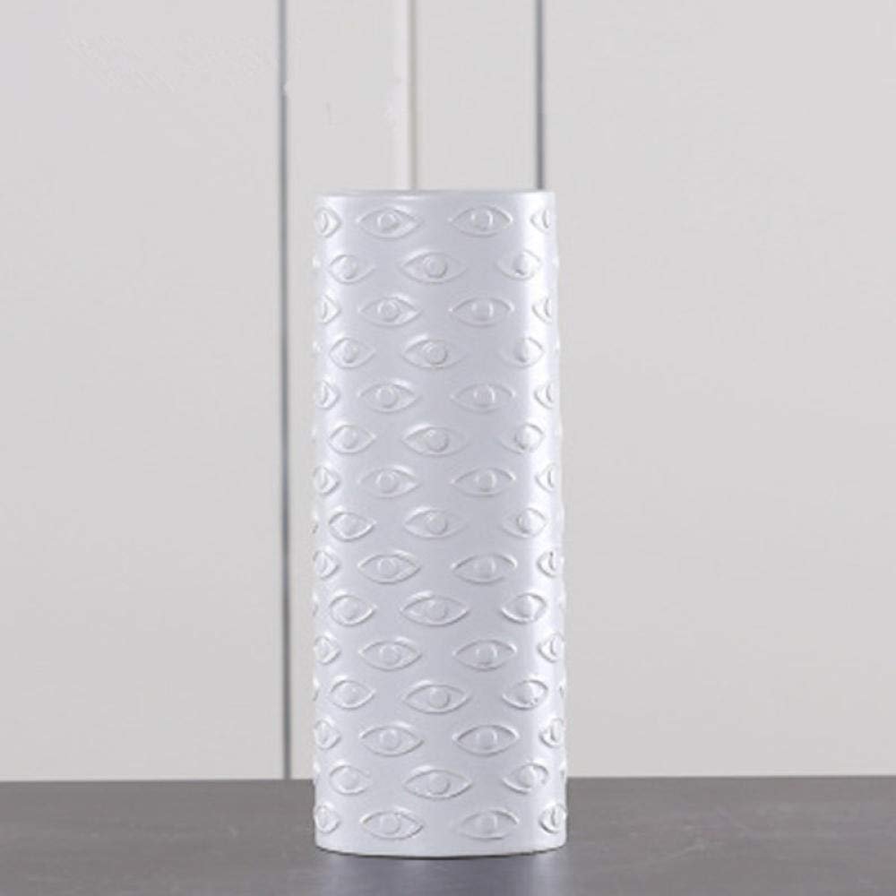 Statue Sculpture Ornaments Sculpture Ornamentenordic Creative Figures Flower Organ Ceramic Human Face Flower Pot Home Living Room Human Eyes Ceramic White Goods Vase-D