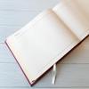 Gallery Leather Personalized Guest Book for Wedding Reception - Custom Guest Signing Book with Bookmark, add Polaroid Photos, Hardcover - Acadia Hope view 3
