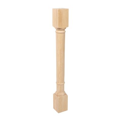 OUTWATER 35-1/4 in. High x 3-3/4 in. Wide x 3-3/4 in. Depth Unfinished Solid Hardwood Traditional Full Round Kitchen Island Leg
