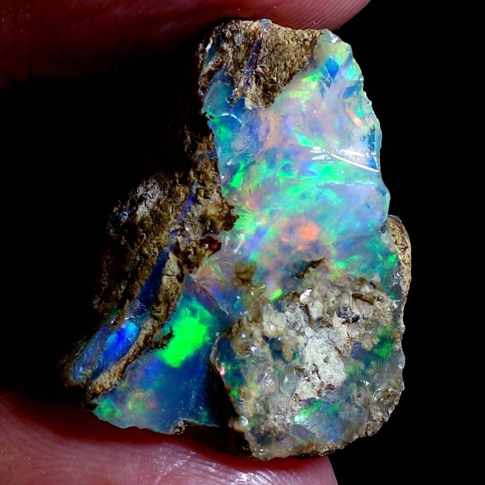 Dazzlegems 19.00 Cts AAA 100% Natural Rainbow Welo Fire Ethiopian Opal Rough Loose Gemstones-104