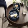 Kate and Laurel Lipton Modern Round Tray Set; Set of 2; Navy Blue and Gold; Glam Decorative Tray Set for Storage and Display view 2