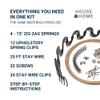 House2Home 15" Couch Spring Repair Kit - Fix Sofa with 4 Springs, Clips, Stay Wire, Screws & Instructions view 2