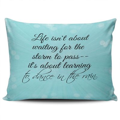 SALLEING Plain Unique Aqua Mint Turquoise Life Isn't About Waiting for The Staim to Pass Pillowcase Zippered Double Sided Printing 16x24 Inches Throw Pillow Case Cushion Cover