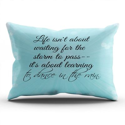 SALLEING Plain Unique Aqua Mint Turquoise Life Isn't About Waiting for The Staim to Pass Lumbar Pillowcase Zippered Double Sided Printing 12x24 Inches Throw Pillow Case Cushion Cover