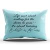 SALLEING Plain Unique Aqua Mint Turquoise Life Isn't About Waiting for The Staim to Pass Lumbar Pillowcase Zippered Double Sided Printing 12x24 Inches Throw Pillow Case Cushion Cover view 1