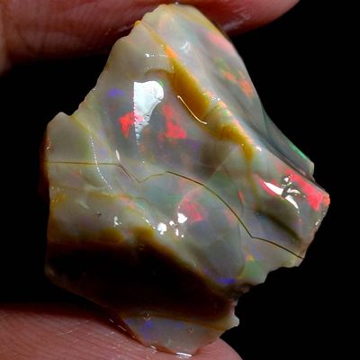 Dazzlegems 20.00 Cts AAA 100% Natural Rainbow Welo Fire Ethiopian Opal Rough Loose Gemstones-146