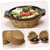 1pc Creative Straw Casserole Basket Hand-woven Multipurpose Heat Insulation Mat Decorative Pot Holder for Dining Table Rustic Home Decor Table and Style view 2