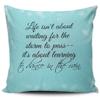 SALLEING Plain Unique Aqua Mint Turquoise Life Isn't About Waiting for The Staim to Pass Square Pillowcase Zippered Double Sided Printing 20x20 Inches Throw Pillow Case Cushion Cover, 20inchx20inch view 1