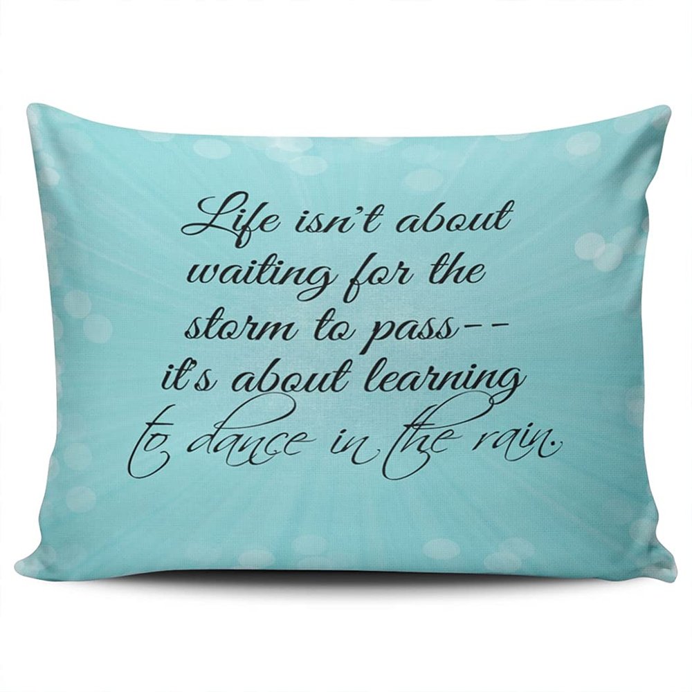 SALLEING Plain Unique Aqua Mint Turquoise Life Isn't About Waiting for The Staim to Pass Boudoir Pillowcase Zippered Double Sided Printing 12x18 Inches Throw Pillow Case Cushion Cover