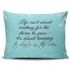 SALLEING Plain Unique Aqua Mint Turquoise Life Isn't About Waiting for The Staim to Pass Boudoir Pillowcase Zippered Double Sided Printing 12x18 Inches Throw Pillow Case Cushion Cover view 1