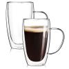 2-Pack 15 Oz Double Walled Glass Coffee Mugs with Handle,Large Insulated Layer Coffee Cups,Clear Borosilicate Mugs,Perfect for Cappuccino,Tea,Latte,Espresso,Hot Beverage,Wine,Microwave Safe view 1