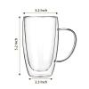 2-Pack 15 Oz Double Walled Glass Coffee Mugs with Handle,Large Insulated Layer Coffee Cups,Clear Borosilicate Mugs,Perfect for Cappuccino,Tea,Latte,Espresso,Hot Beverage,Wine,Microwave Safe view 2