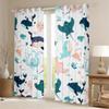 Erosebridal Kids Whale Window Treatments Dolphin Marine Life Window Curtains for Boys Girls Room Cartoon Octopus Sea Animal Curtains Underwater World Window Drapes White 2 Panel 52" Wx63 L view 2