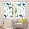 Erosebridal Kids Whale Window Treatments Dolphin Marine Life Window Curtains for Boys Girls Room Cartoon Octopus Sea Animal Curtains Underwater World Window Drapes White 2 Panel 52" Wx63 L view 4