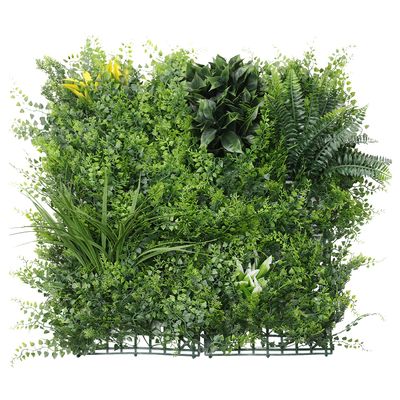 SunnyRoyal 11 Pcs 20"x20" Artificial Boxwood Panels Grass Wall Greenery Backdrop Decor Privacy Hedge Fence Screen for Outdoor Indoor Backyard Garden Decoration, 4 Mixed Leaves