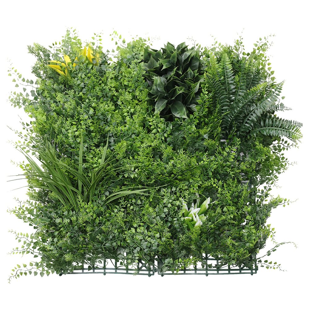 SunnyRoyal 11 Pcs 20"x20" Artificial Boxwood Panels Grass Wall Greenery Backdrop Decor Privacy Hedge Fence Screen for Outdoor Indoor Backyard Garden Decoration, 4 Mixed Leaves