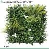 SunnyRoyal 4 Pcs 20"x20" Artificial Boxwood Panels Grass Wall Greenery Backdrop Decor Privacy Hedge Fence Screen for Outdoor Indoor Backyard Garden Decoration, 5 Mixed Leaves view 2