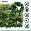 SunnyRoyal 4 Pcs 20"x20" Artificial Boxwood Panels Grass Wall Greenery Backdrop Decor Privacy Hedge Fence Screen for Outdoor Indoor Backyard Garden Decoration, 5 Mixed Leaves view 3