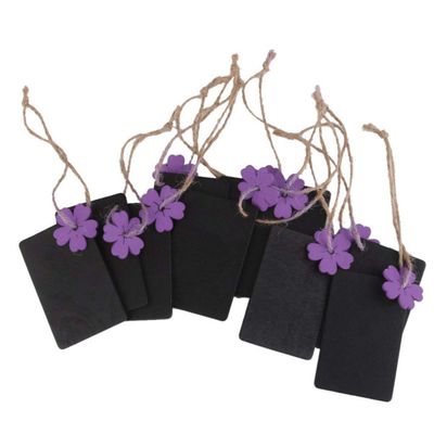 EXCEART 10pcs Hanging Mini Blackboard Tags mini Chalkboard Signs for Food Chalkboard Name Tags Wooden Blackboard Small Message Board Chalk Boards to Write on Bamboo Memorandum Purple