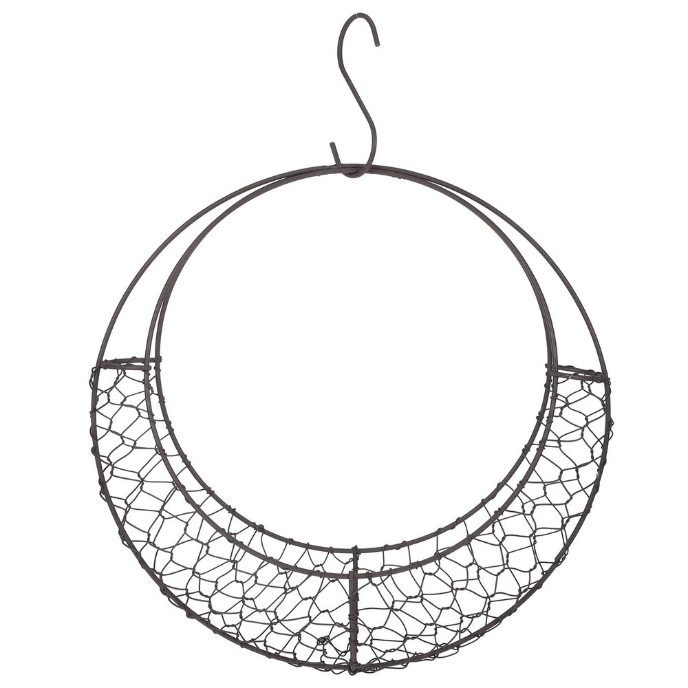 Hemoton Metal Wire Hanging Basket S Shape Plant Holder 11X11X2.4 Inches Rust Proof Hanging Planter Ring for Succulents Orchids Indoor Outdoor Garden Decor