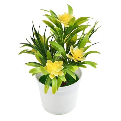 DUO ER Bonsai Desktop Plants Potted Artificial Flowers Decors Home Decoration Ornament Home Room Table (Color : Yellow)