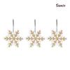 Sunlit Christmas Shower Curtain Hooks Snowflakes Shower Curtain Rings, Resin, White and Gold Christmas Decor, Winter Bathroom Decoration - 12 Pack view 2