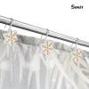 Sunlit Christmas Shower Curtain Hooks Snowflakes Shower Curtain Rings, Resin, White and Gold Christmas Decor, Winter Bathroom Decoration - 12 Pack view 4