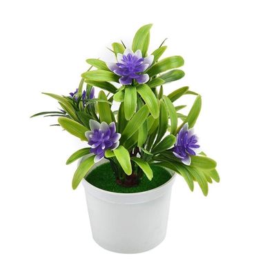 DUO ER Bonsai Desktop Plants Potted Artificial Flowers Decors Home Decoration Ornament Home Room Table (Color : Purple)