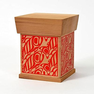 Salmon Screen-print Northwest Aboriginal steam bent cedar box