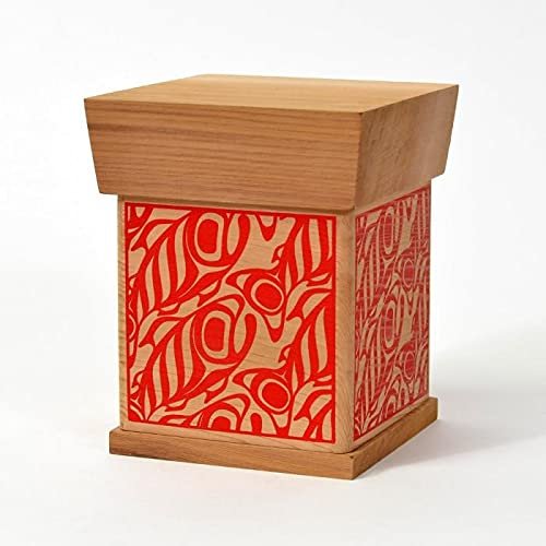 Salmon Screen-print Northwest Aboriginal steam bent cedar box