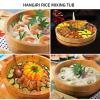 11 Sizes Wooden Sushi Rice Bowl - Hangiri Sushi Oke Rice Mixing Tub Japanese Bibimbap Serving Dish for Restaurant Home Kitchen Tool,27x7.5cm view 2