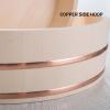 11 Sizes Wooden Sushi Rice Bowl - Hangiri Sushi Oke Rice Mixing Tub Japanese Bibimbap Serving Dish for Restaurant Home Kitchen Tool,27x7.5cm view 4