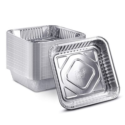 [300 Pack - 8 x 8] Square Baking Cake Pans| Heavy Duty l Disposable Aluminum Foil Tins l Portable Food Containers l Perfect for Roasting Toaster Oven Broiling Cooking