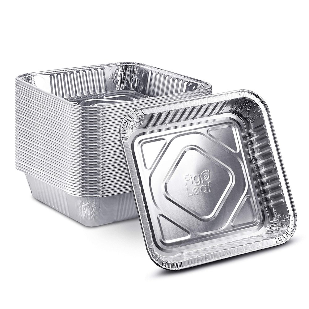 [300 Pack - 8 x 8] Square Baking Cake Pans| Heavy Duty l Disposable Aluminum Foil Tins l Portable Food Containers l Perfect for Roasting Toaster Oven Broiling Cooking