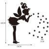Wall Stickers,3D Mirror Wall Decal,DIY Acrylic Fairy Decor Angel Fairy Little Girl and Stars Wall Decoration view 2