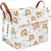 ONOEV Rectangular Fabric basket with cover and handle, decorative basket and closet storage box for clothes, books and sundriesrainbow with lid, 14.9x10.2x9.05 Inch (Pack of 1) view 1
