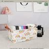 ONOEV Rectangular Fabric basket with cover and handle, decorative basket and closet storage box for clothes, books and sundriesrainbow with lid, 14.9x10.2x9.05 Inch (Pack of 1) view 4