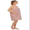 Arus Women's Bathrobe GOTS Certified Organic 100% Turkish Terry Cotton Robe Adjustable Closure Bath Wrap Powder Pink, Small view 1