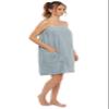Arus Women Bathrobe GOTS Certified Organic 100% Turkish Terry Cotton Robe Adjustable Closure Bath Wrap Seafoam, Small view 1